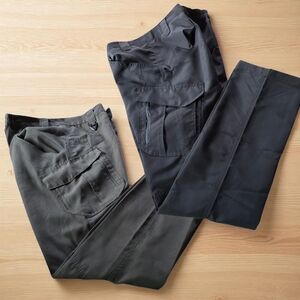 NWOT "W"  ( XL ) Mens 2 Pair Multi Tactical Cargo Pants 4 Pockets Gray and Olive